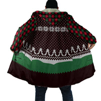 Christmas Golf Cloak with Elf Golfer Argyle Plaid and Snowflake Pattern - Wonder Print Shop