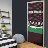 Christmas Golf Door Cover with Elf Golfer Argyle Plaid and Snowflake Pattern - Wonder Print Shop