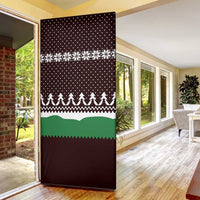 Christmas Golf Door Cover with Elf Golfer Argyle Plaid and Snowflake Pattern - Wonder Print Shop