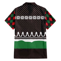 Christmas Golf Family Matching Mermaid Dress and Hawaiian Shirt with Elf Golfer Argyle Plaid and Snowflake Pattern - Wonder Print Shop