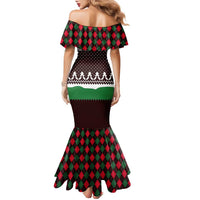 Christmas Golf Family Matching Mermaid Dress and Hawaiian Shirt with Elf Golfer Argyle Plaid and Snowflake Pattern - Wonder Print Shop