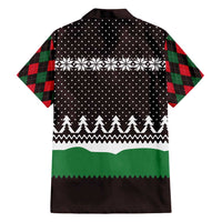 Christmas Golf Family Matching Off The Shoulder Long Sleeve Dress and Hawaiian Shirt with Elf Golfer Argyle Plaid and Snowflake Pattern - Wonder Print Shop