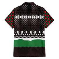 Christmas Golf Family Matching Off The Shoulder Long Sleeve Dress and Hawaiian Shirt with Elf Golfer Argyle Plaid and Snowflake Pattern - Wonder Print Shop