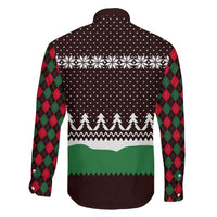 Christmas Golf Family Matching Off The Shoulder Long Sleeve Dress and Hawaiian Shirt with Elf Golfer Argyle Plaid and Snowflake Pattern - Wonder Print Shop
