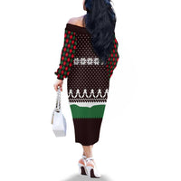 Christmas Golf Family Matching Off The Shoulder Long Sleeve Dress and Hawaiian Shirt with Elf Golfer Argyle Plaid and Snowflake Pattern - Wonder Print Shop