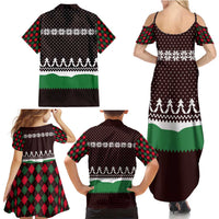 Christmas Golf Family Matching Summer Maxi Dress and Hawaiian Shirt with Elf Golfer Argyle Plaid and Snowflake Pattern - Wonder Print Shop