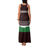 Christmas Golf Family Matching Tank Maxi Dress and Hawaiian Shirt with Elf Golfer Argyle Plaid and Snowflake Pattern - Wonder Print Shop