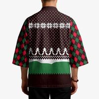 Christmas Golf Kimono with Elf Golfer Argyle Plaid and Snowflake Pattern - Wonder Print Shop