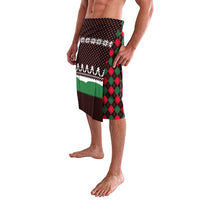 Christmas Golf Lavalava with Elf Golfer Argyle Plaid and Snowflake Pattern - Wonder Print Shop