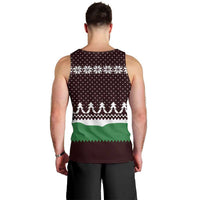 Christmas Golf Men Tank Top with Elf Golfer Argyle Plaid and Snowflake Pattern - Wonder Print Shop