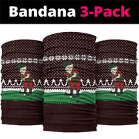Christmas Golf Neck Gaiter with Elf Golfer Argyle Plaid and Snowflake Pattern - Wonder Print Shop