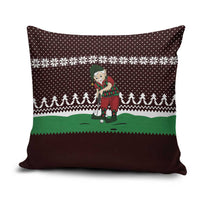 Christmas Golf Pillow Cover with Elf Golfer Argyle Plaid and Snowflake Pattern - Wonder Print Shop