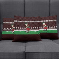 Christmas Golf Pillow Cover with Elf Golfer Argyle Plaid and Snowflake Pattern - Wonder Print Shop