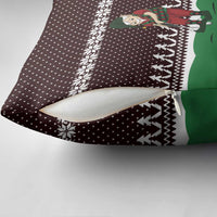 Christmas Golf Pillow Cover with Elf Golfer Argyle Plaid and Snowflake Pattern - Wonder Print Shop