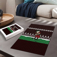 Christmas Golf Puzzle with Elf Golfer Argyle Plaid and Snowflake Pattern - Wonder Print Shop