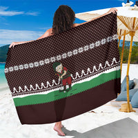 Christmas Golf Sarong with Elf Golfer Argyle Plaid and Snowflake Pattern - Wonder Print Shop