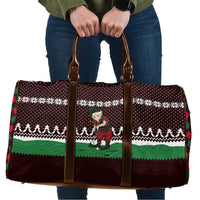 Christmas Golf Travel Bag with Elf Golfer Argyle Plaid and Snowflake Pattern - Wonder Print Shop