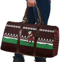 Christmas Golf Travel Bag with Elf Golfer Argyle Plaid and Snowflake Pattern - Wonder Print Shop