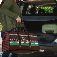 Christmas Golf Travel Bag with Elf Golfer Argyle Plaid and Snowflake Pattern - Wonder Print Shop