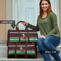 Christmas Golf Travel Bag with Elf Golfer Argyle Plaid and Snowflake Pattern - Wonder Print Shop