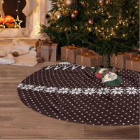 Christmas Golf Tree Skirt with Elf Golfer Argyle Plaid and Snowflake Pattern - Wonder Print Shop