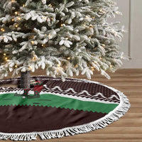 Christmas Golf Tree Skirt with Elf Golfer Argyle Plaid and Snowflake Pattern - Wonder Print Shop