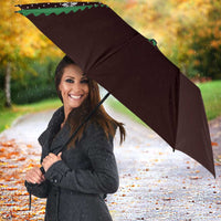 Christmas Golf Umbrella with Elf Golfer Argyle Plaid and Snowflake Pattern - Wonder Print Shop