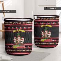 Guinea Pig Christmas Laundry Basket with Santa Hats Tree and Festive Gift Pattern - Wonder Print Shop
