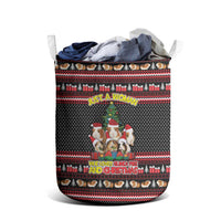 Guinea Pig Christmas Laundry Basket with Santa Hats Tree and Festive Gift Pattern - Wonder Print Shop