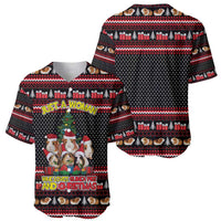 Guinea Pig Christmas Baseball Jersey with Santa Hats Tree and Festive Gift Pattern - Wonder Print Shop