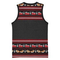 Guinea Pig Christmas Basketball Jersey with Santa Hats Tree and Festive Gift Pattern - Wonder Print Shop