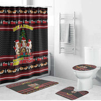 Guinea Pig Christmas Bathroom Set with Santa Hats Tree and Festive Gift Pattern - Wonder Print Shop