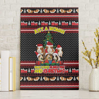Guinea Pig Christmas Canvas Wall Art with Santa Hats Tree and Festive Gift Pattern - Wonder Print Shop