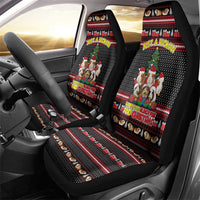 Guinea Pig Christmas Car Seat Cover with Santa Hats Tree and Festive Gift Pattern - Wonder Print Shop