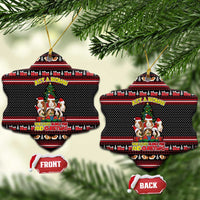 Guinea Pig Christmas Ceramic Ornament with Santa Hats Tree and Festive Gift Pattern - Wonder Print Shop