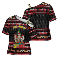 Guinea Pig Christmas Cross Shoulder Shirt with Santa Hats Tree and Festive Gift Pattern - Wonder Print Shop