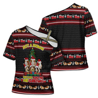 Guinea Pig Christmas Cross Shoulder Shirt with Santa Hats Tree and Festive Gift Pattern - Wonder Print Shop