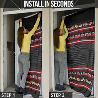 Guinea Pig Christmas Door Cover with Santa Hats Tree and Festive Gift Pattern - Wonder Print Shop