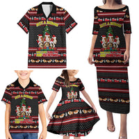 Guinea Pig Christmas Family Matching Puletasi and Hawaiian Shirt with Santa Hats Tree and Festive Gift Pattern - Wonder Print Shop