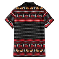 Guinea Pig Christmas Family Matching Short Sleeve Bodycon Dress and Hawaiian Shirt with Santa Hats Tree and Festive Gift Pattern - Wonder Print Shop