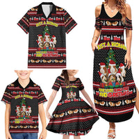 Guinea Pig Christmas Family Matching Summer Maxi Dress and Hawaiian Shirt with Santa Hats Tree and Festive Gift Pattern - Wonder Print Shop