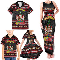 Guinea Pig Christmas Family Matching Tank Maxi Dress and Hawaiian Shirt with Santa Hats Tree and Festive Gift Pattern - Wonder Print Shop