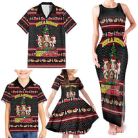 Guinea Pig Christmas Family Matching Tank Maxi Dress and Hawaiian Shirt with Santa Hats Tree and Festive Gift Pattern - Wonder Print Shop