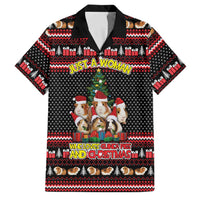 Guinea Pig Christmas Family Matching Tank Maxi Dress and Hawaiian Shirt with Santa Hats Tree and Festive Gift Pattern - Wonder Print Shop