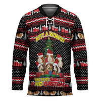Guinea Pig Christmas Hockey Jersey with Santa Hats Tree and Festive Gift Pattern - Wonder Print Shop