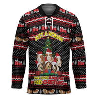 Guinea Pig Christmas Hockey Jersey with Santa Hats Tree and Festive Gift Pattern - Wonder Print Shop