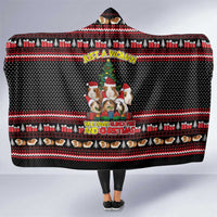Guinea Pig Christmas Hooded Blanket with Santa Hats Tree and Festive Gift Pattern - Wonder Print Shop