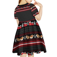 Guinea Pig Christmas Kid Short Sleeve Dress with Santa Hats Tree and Festive Gift Pattern - Wonder Print Shop