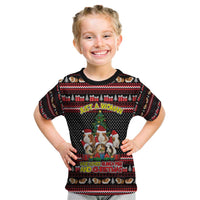 Guinea Pig Christmas Kid T Shirt with Santa Hats Tree and Festive Gift Pattern - Wonder Print Shop