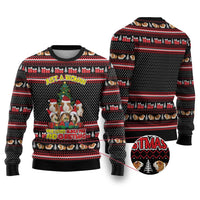 Guinea Pig Christmas Ugly Christmas Sweater with Santa Hats Tree and Festive Gift Pattern - Wonder Print Shop